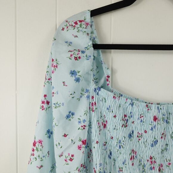 Bar III Womens Floral Smocked Romantic Dress Large - Picture 4 of 12